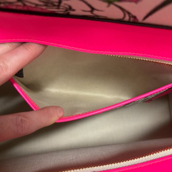 Authentic Large Gucci Flora Tote with Pink Handles - Picture 10 of 11